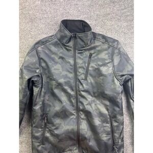 World Famous Sports Heated Jacket Mens Size Medium Gray Camo‎ Softshell Zip Up